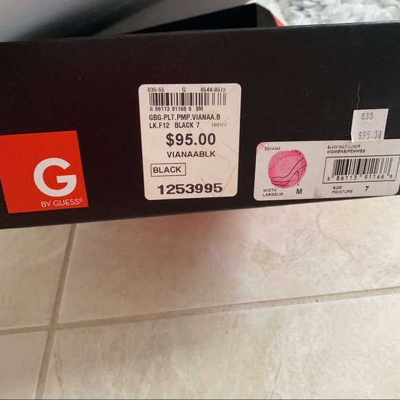 Black 5” Stiletto Guess Heels - Picture 4 of 4